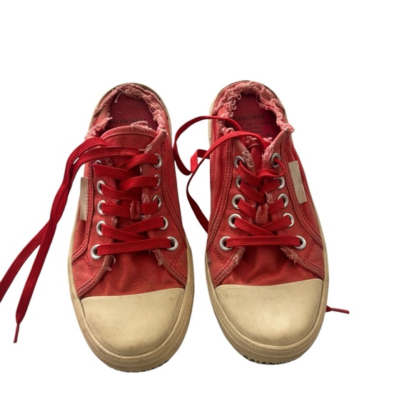 Balenciaga Paris Mule Sneakers in Red Canvas size 6 - Picture 3 of 8